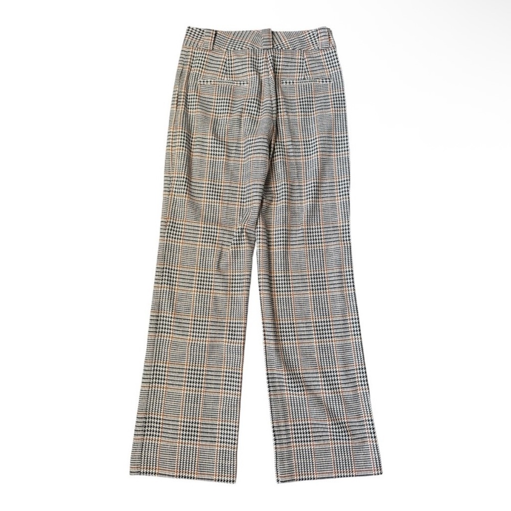SAINT ART Nessa Tan Midrise Houndstooth Plaid Straight Wide Leg Pant Size S - Picture 3 of 8